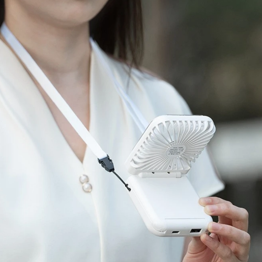 Mini fan be hanging around the neck and foldable